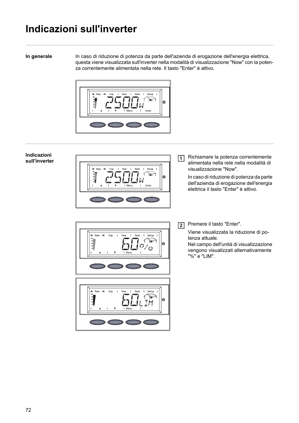 Indicazioni sull'inverter | Fronius Power Control Card User Manual | Page 74 / 80