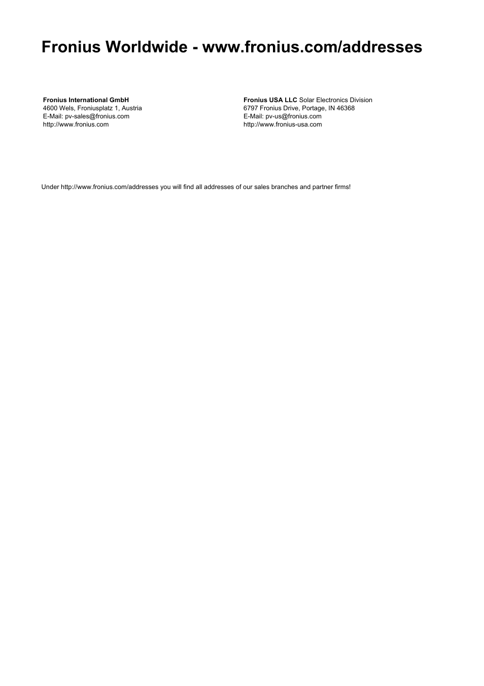 Fronius Power Control Card User Manual | Page 80 / 80