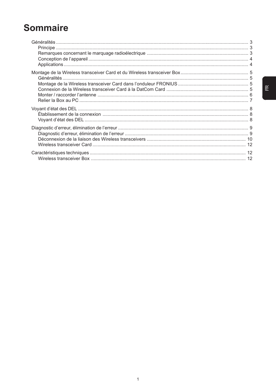 Sommaire | Fronius Transceiver Card User Manual | Page 27 / 63