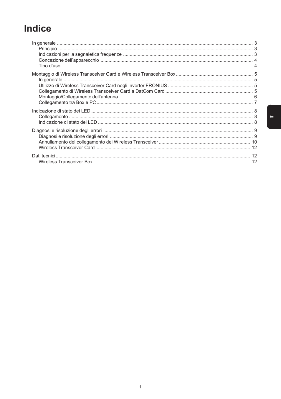 Indice | Fronius Transceiver Card User Manual | Page 39 / 63