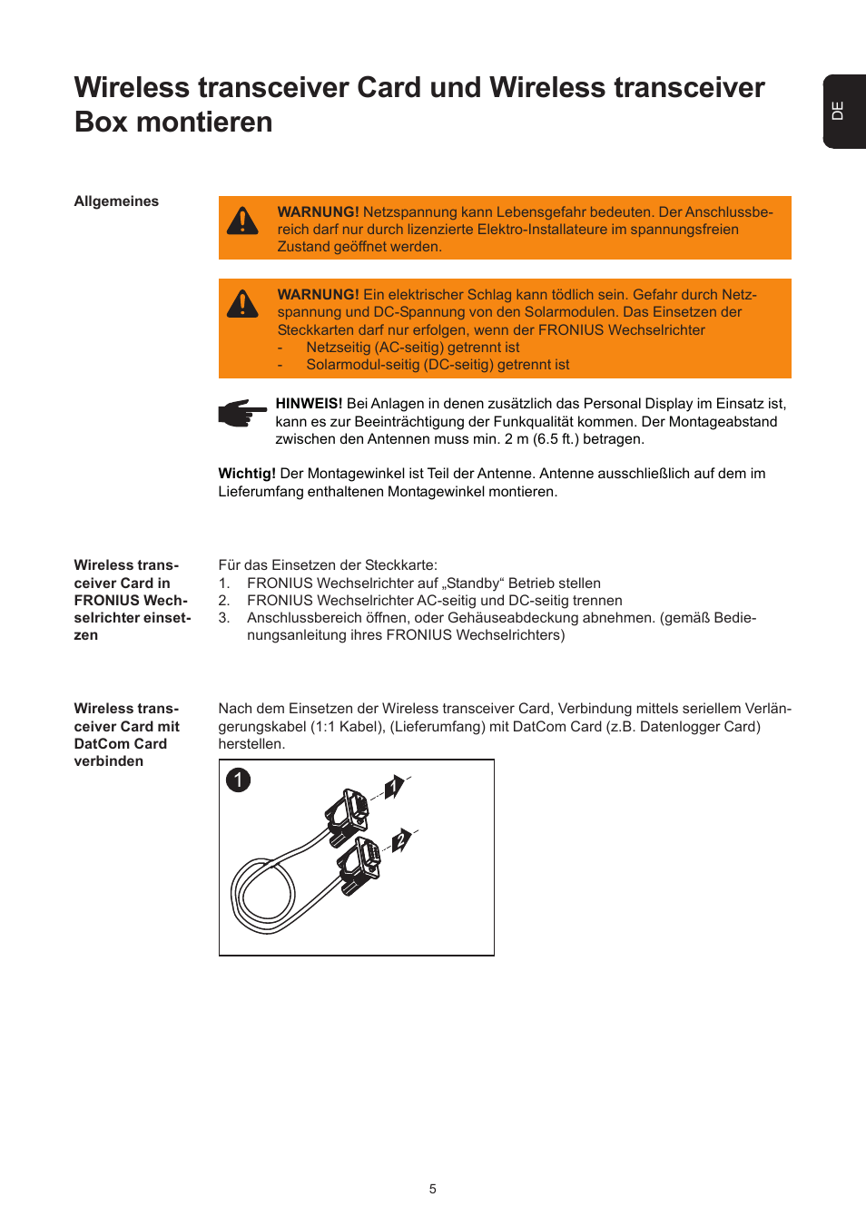 Fronius Transceiver Card User Manual | Page 7 / 63