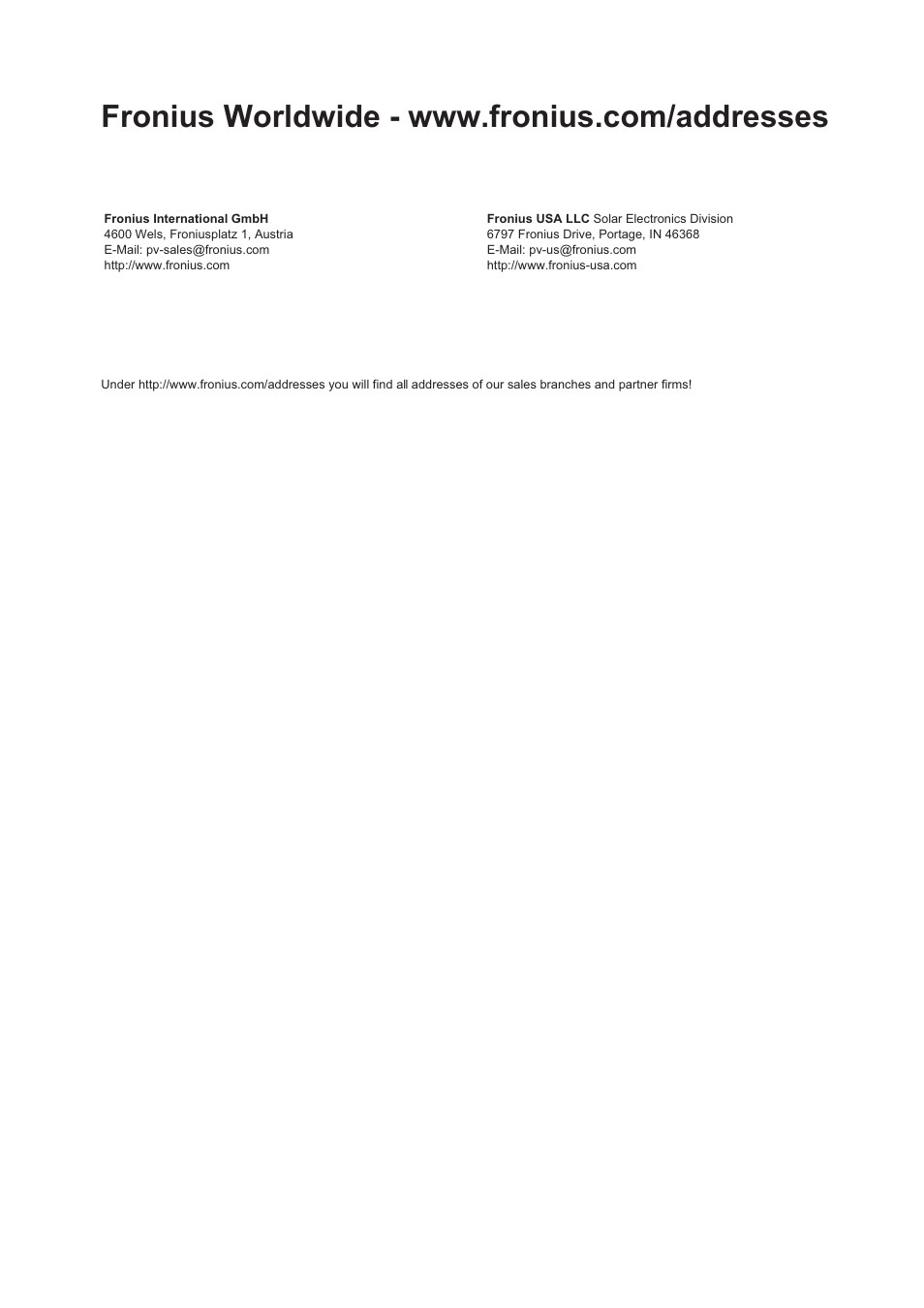 Fronius Primo Installation User Manual | Page 48 / 48