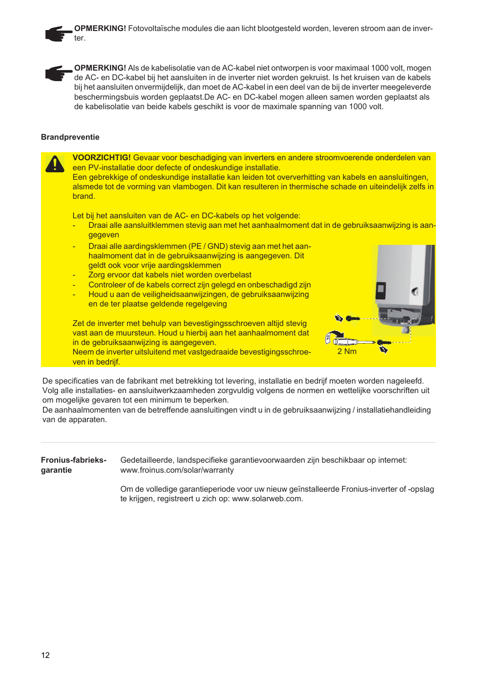 Fronius Symo Installation User Manual | Page 14 / 60