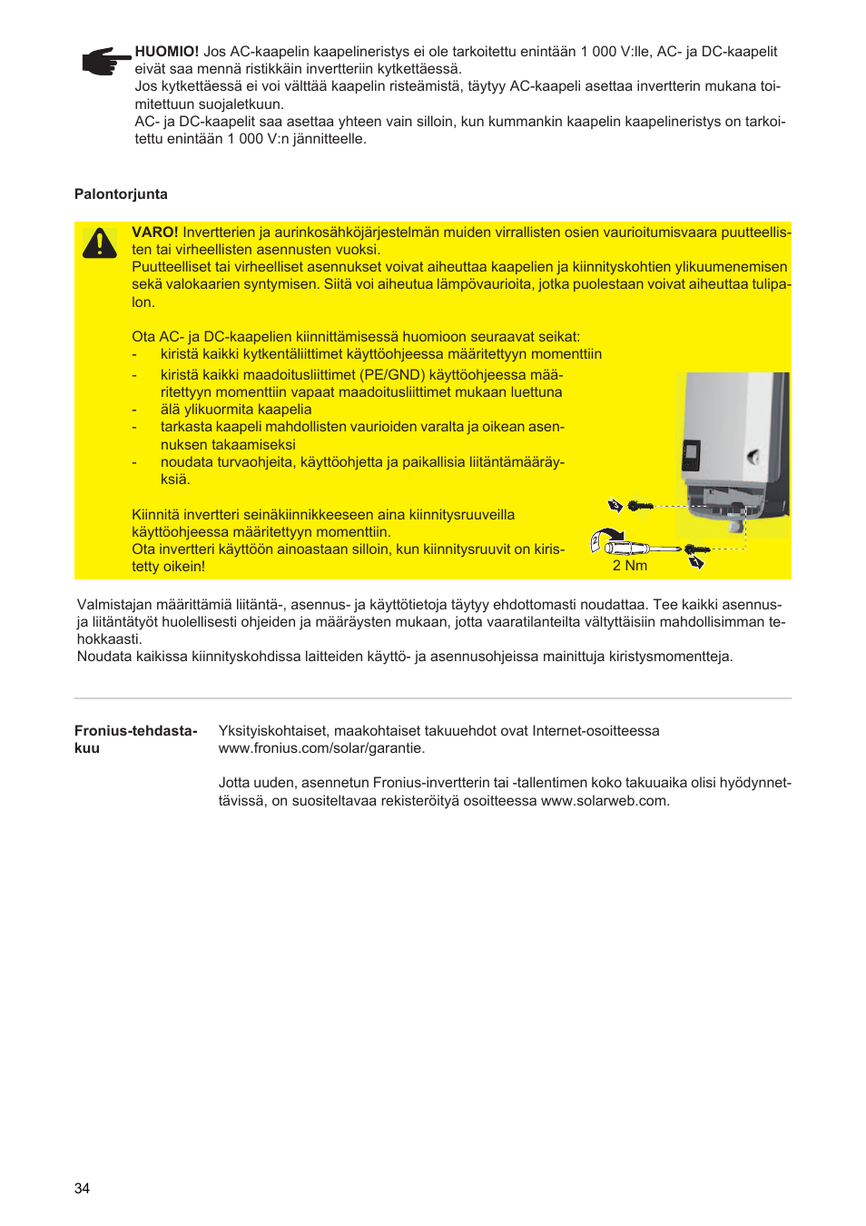 Fronius Symo Installation User Manual | Page 36 / 60