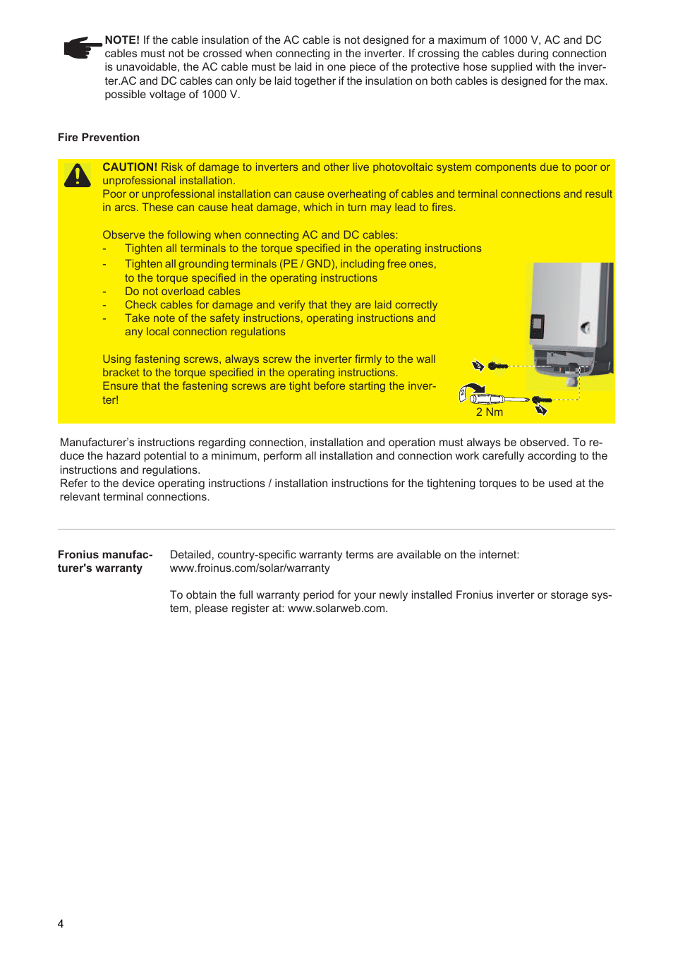 Fronius Symo Installation User Manual | Page 6 / 60