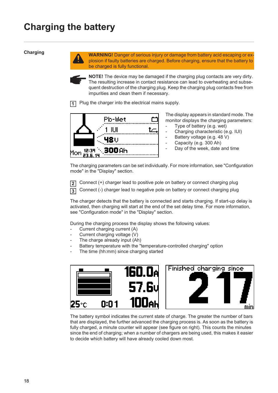 Charging the battery | Fronius Selectiva 8 kW User Manual | Page 20 / 48