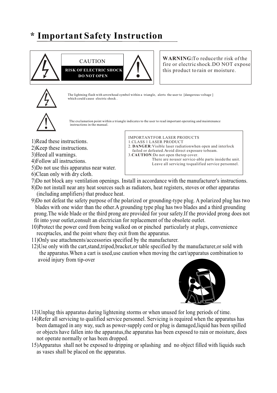 Т³гж 2, Important safety instruction | Curtis DVD 1084 User Manual | Page 2 / 26