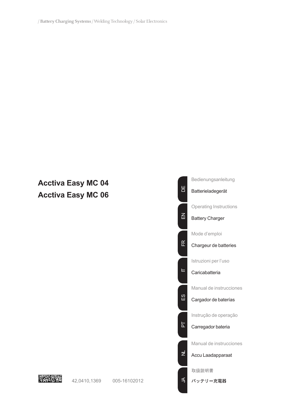 Fronius Acctiva Easy MC 04 User Manual | 105 pages