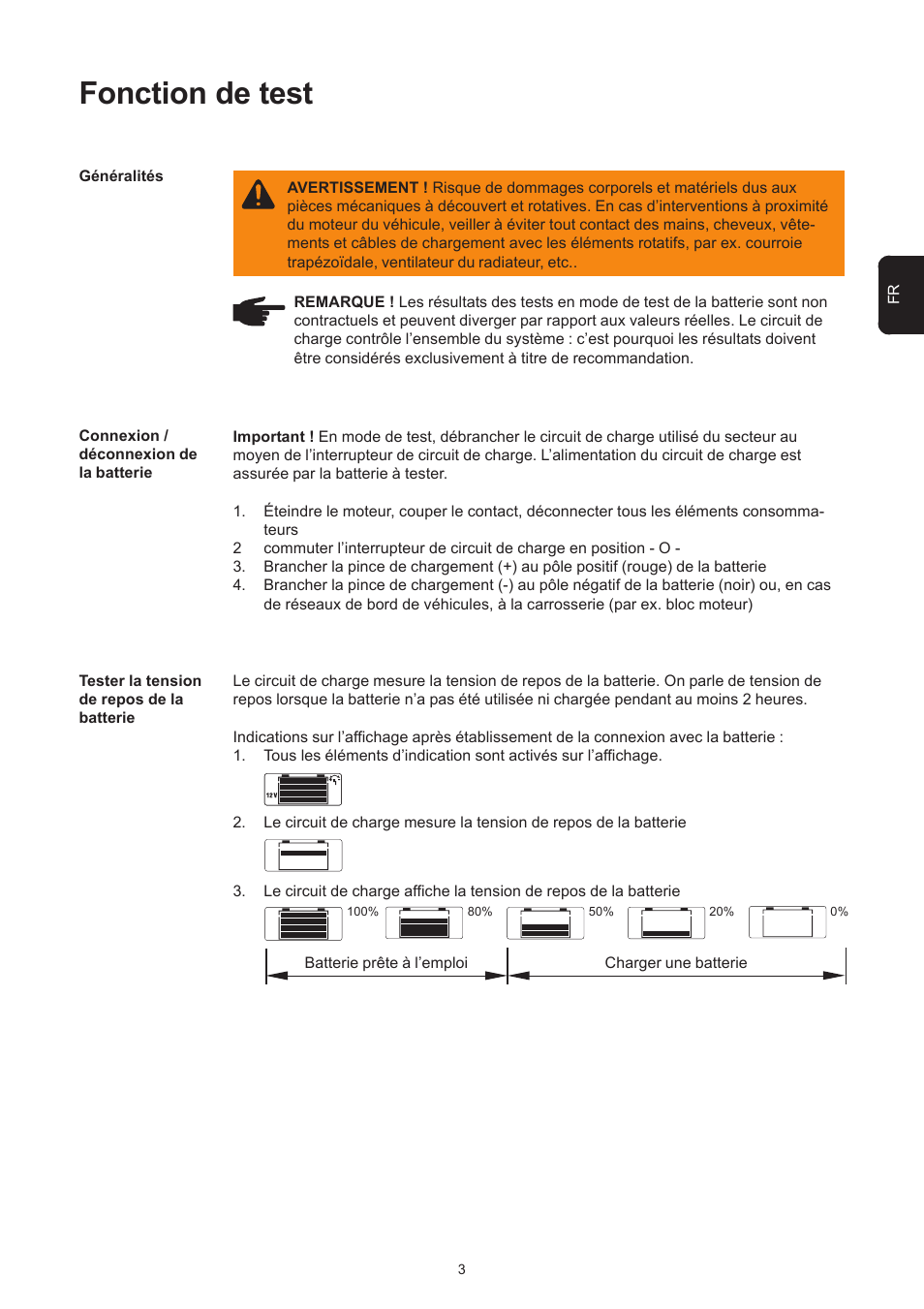 Fonction de test | Fronius Acctiva Easy MC 04 User Manual | Page 41 / 105