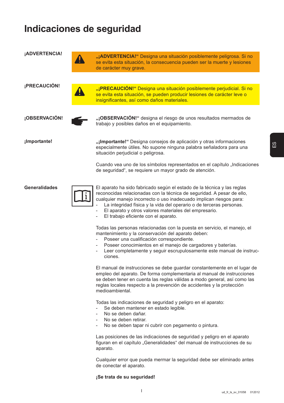 Indicaciones de seguridad | Fronius Acctiva Easy MC 04 User Manual | Page 57 / 105