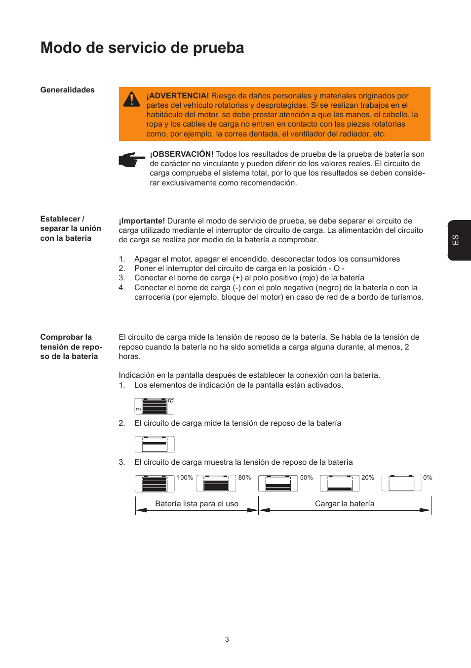Modo de servicio de prueba | Fronius Acctiva Easy MC 04 User Manual | Page 65 / 105