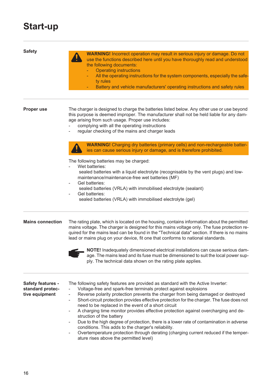 Start-up | Fronius Acctiva Professional 35A User Manual | Page 18 / 48