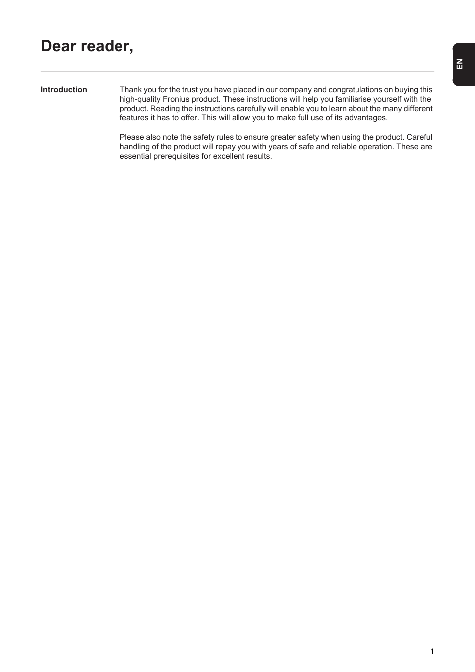 Dear reader | Fronius Acctiva Professional 35A User Manual | Page 3 / 48