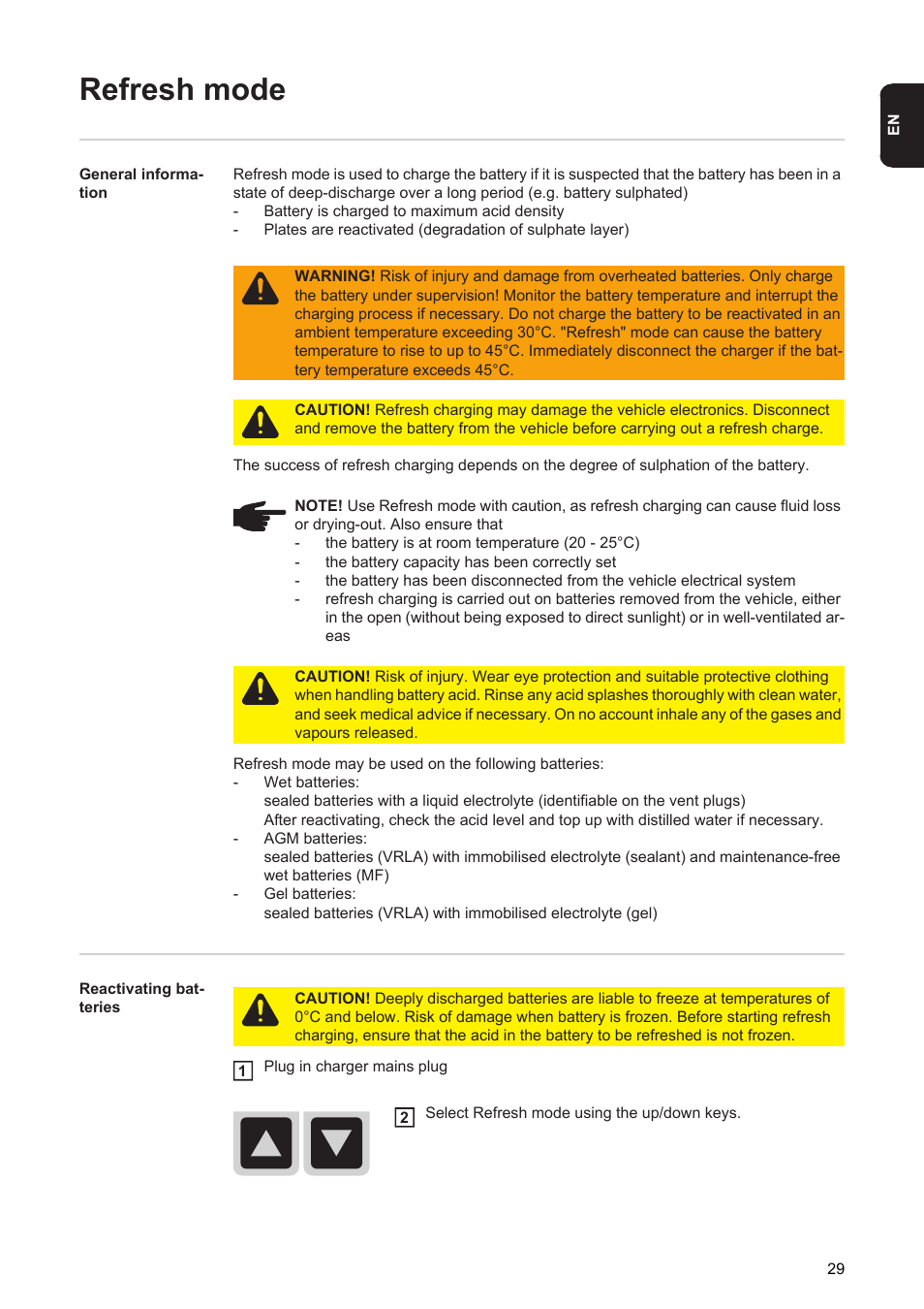 Refresh mode | Fronius Acctiva Professional 35A User Manual | Page 31 / 48