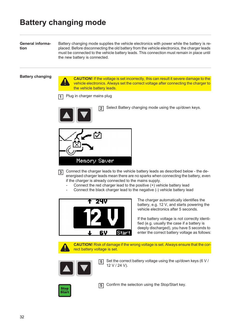 Battery changing mode | Fronius Acctiva Professional 35A User Manual | Page 34 / 48