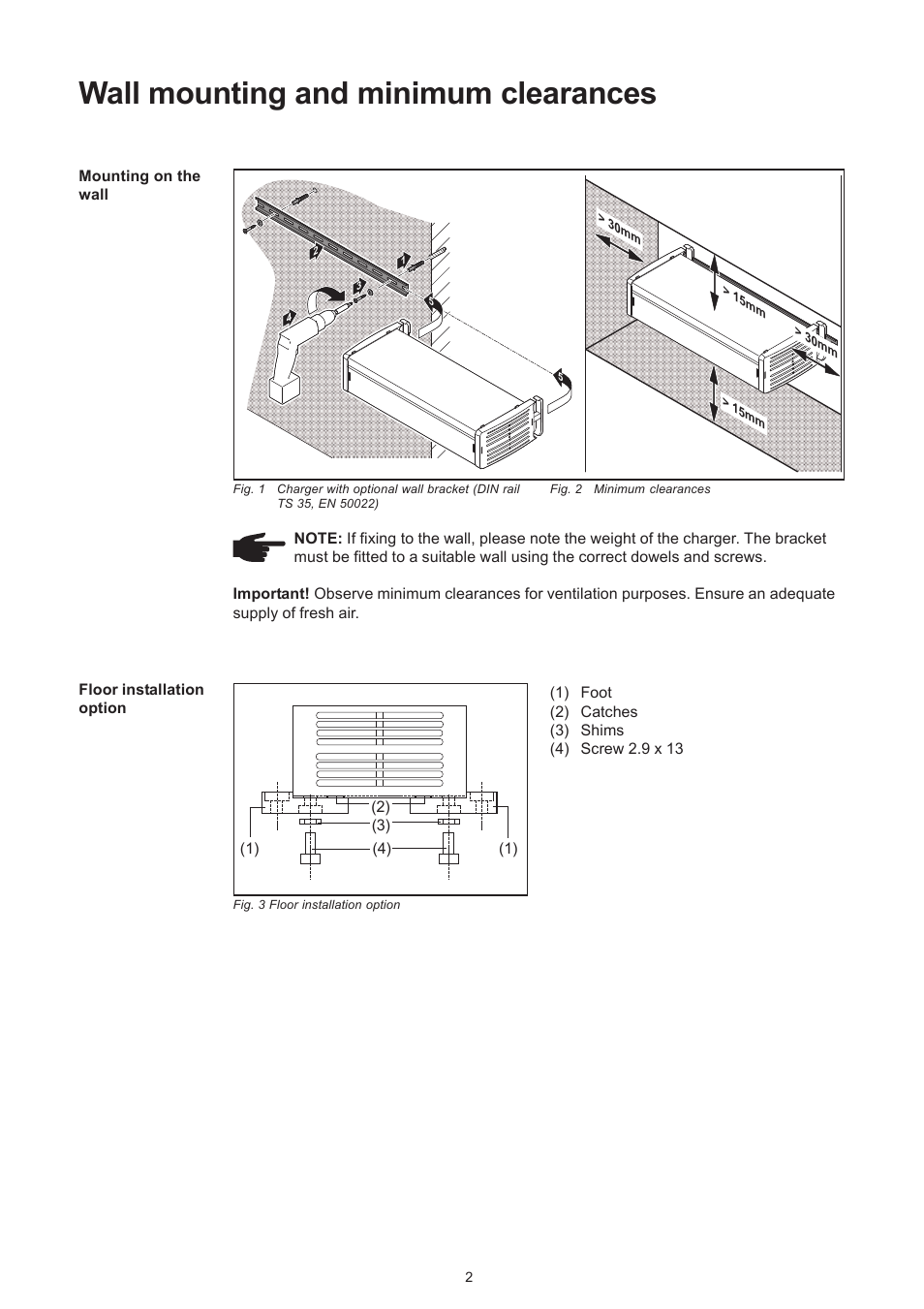 Wall mounting and minimum clearances | Fronius Acctiva Professional 42 User Manual | Page 24 / 60
