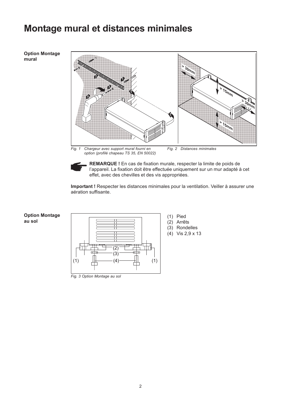 Montage mural et distances minimales | Fronius Acctiva Professional 42 User Manual | Page 38 / 60