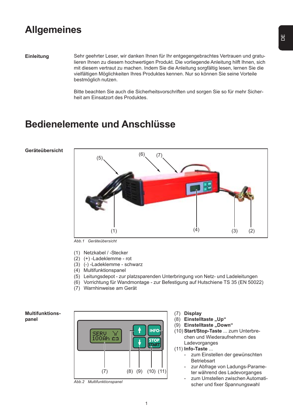 Allgemeines, Bedienelemente und anschlüsse | Fronius Acctiva Professional 42 User Manual | Page 9 / 60