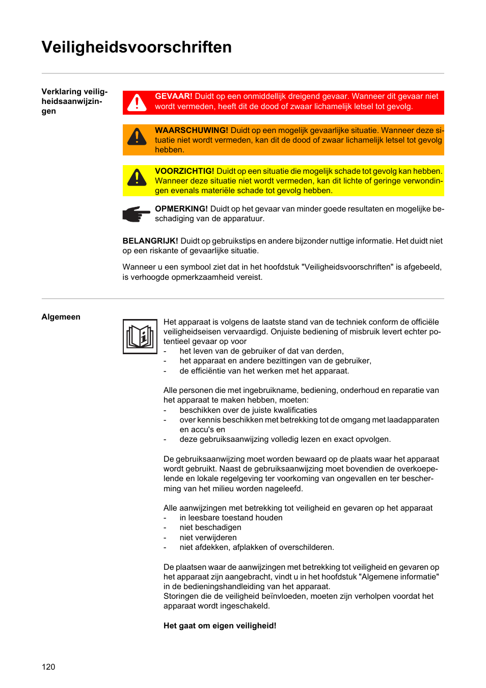 Veiligheidsvoorschriften | Fronius Acctiva Professional Flash User Manual | Page 122 / 160
