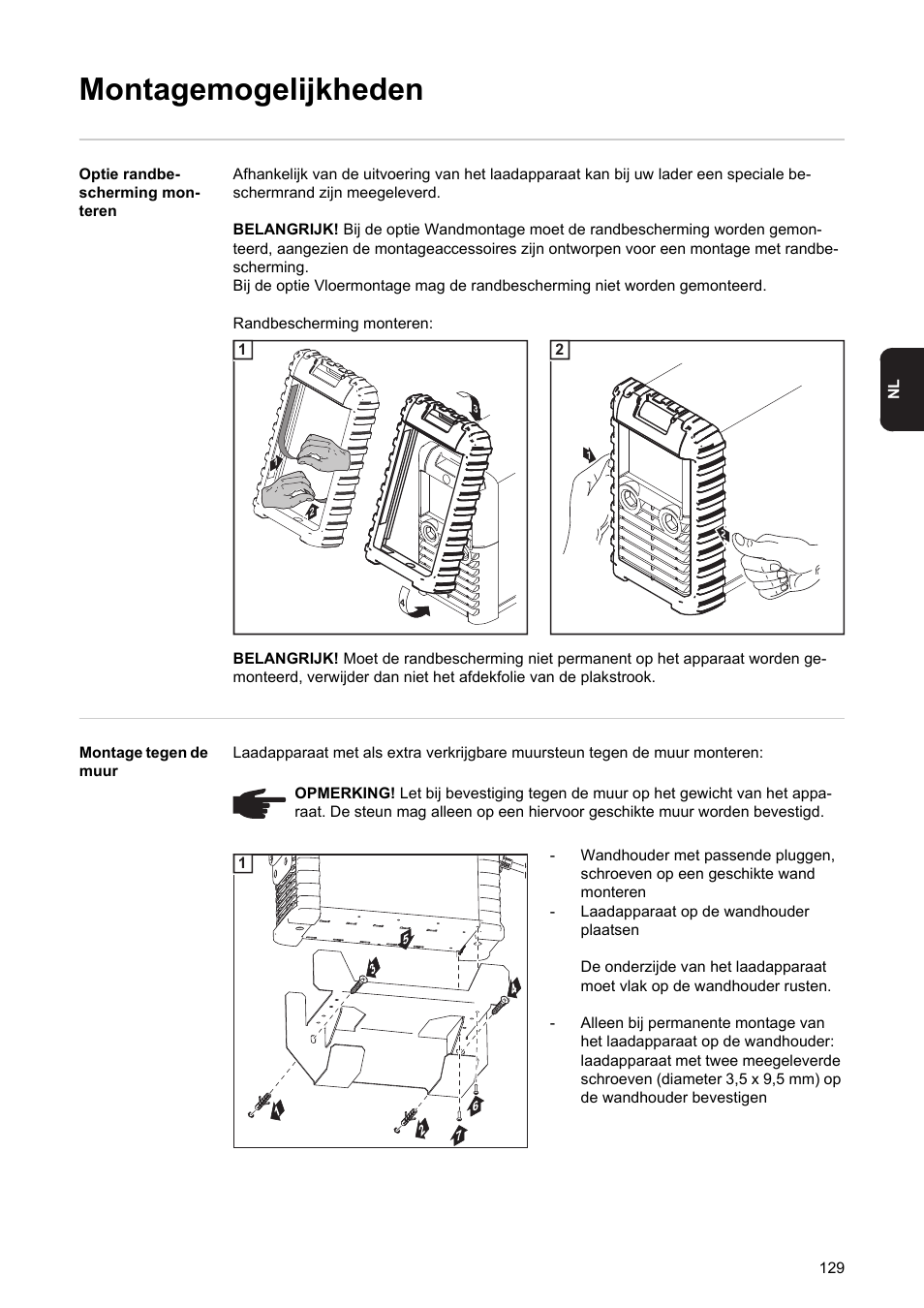 Montagemogelijkheden | Fronius Acctiva Professional Flash User Manual | Page 131 / 160