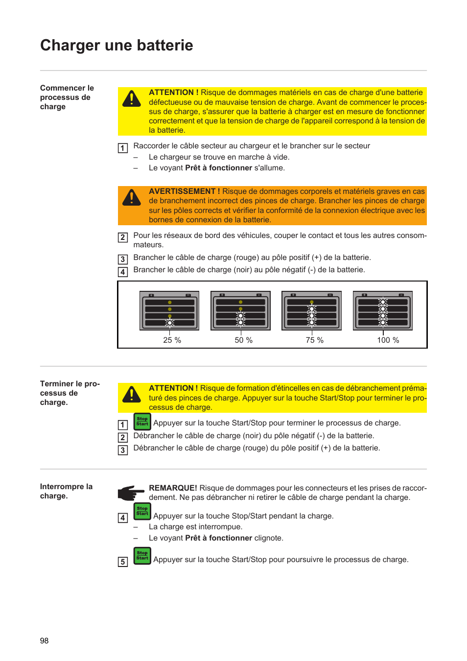 Charger une batterie | Fronius Acctiva Seller User Manual | Page 100 / 188