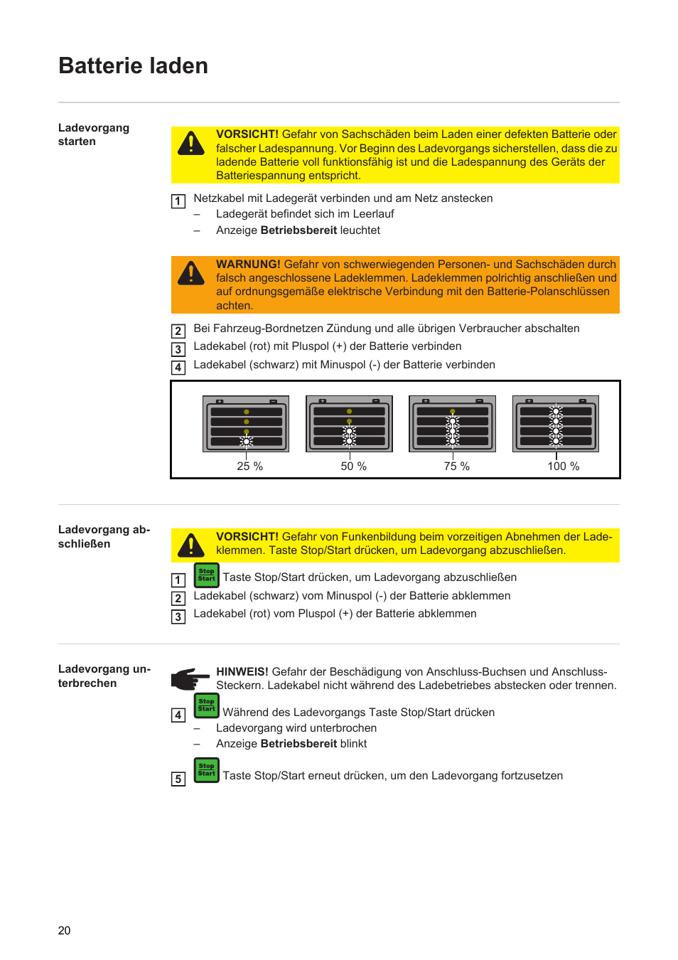 Batterie laden | Fronius Acctiva Seller User Manual | Page 22 / 188