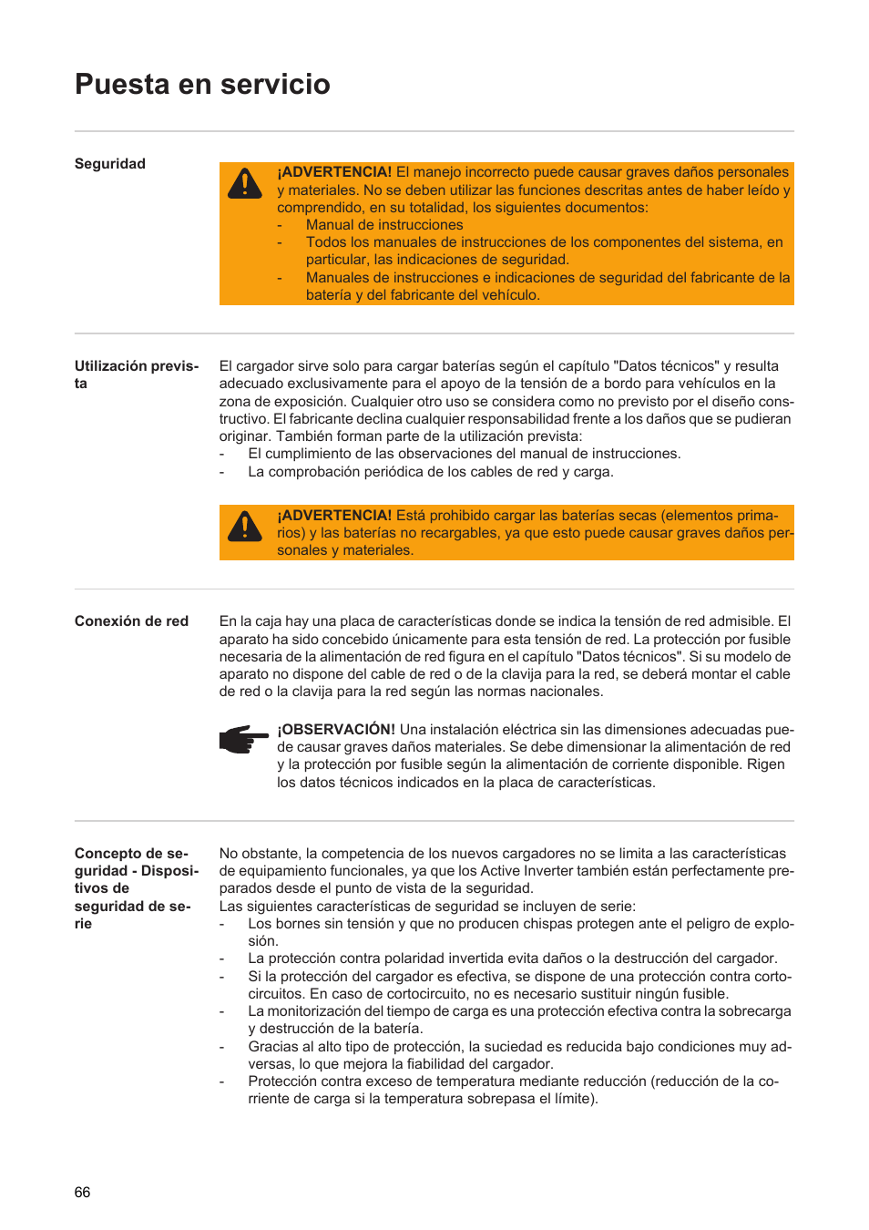 Puesta en servicio | Fronius Acctiva Seller User Manual | Page 68 / 188