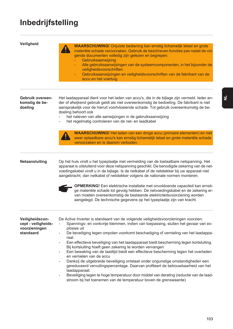 Inbedrijfstelling | Fronius Acctiva Twin 15A User Manual | Page 105 / 122