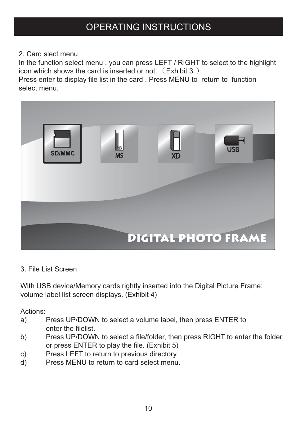 Digital photo frame, Operating instructions | Curtis DPF712 User Manual | Page 11 / 21