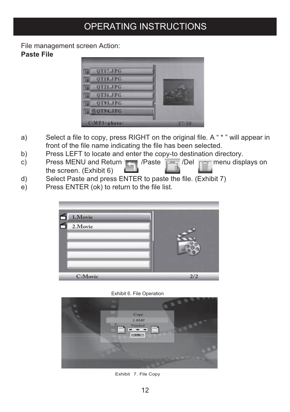 Operating instructions | Curtis DPF712 User Manual | Page 13 / 21