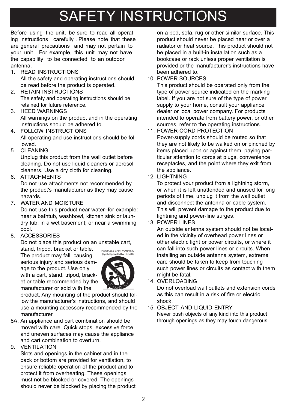 Safety instructions | Curtis DPF712 User Manual | Page 3 / 21