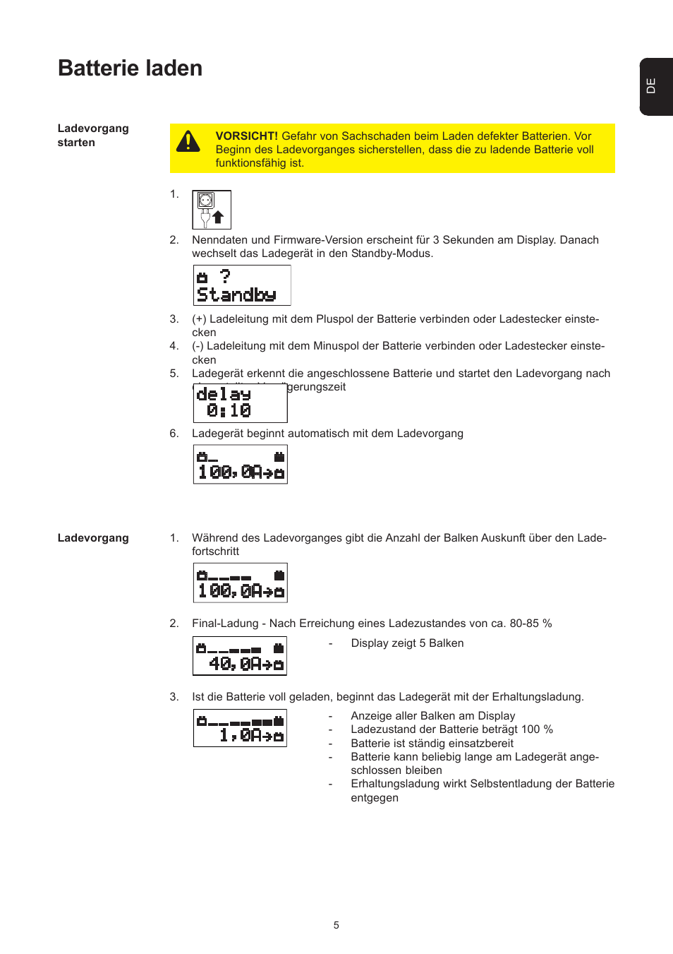 Batterie laden | Fronius Selectiva Plus (one-phase) User Manual | Page 13 / 96