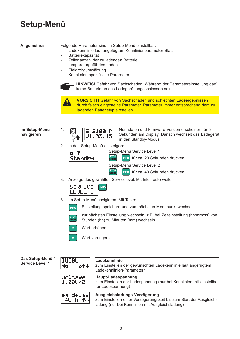 Setup-menü | Fronius Selectiva Plus (one-phase) User Manual | Page 20 / 96