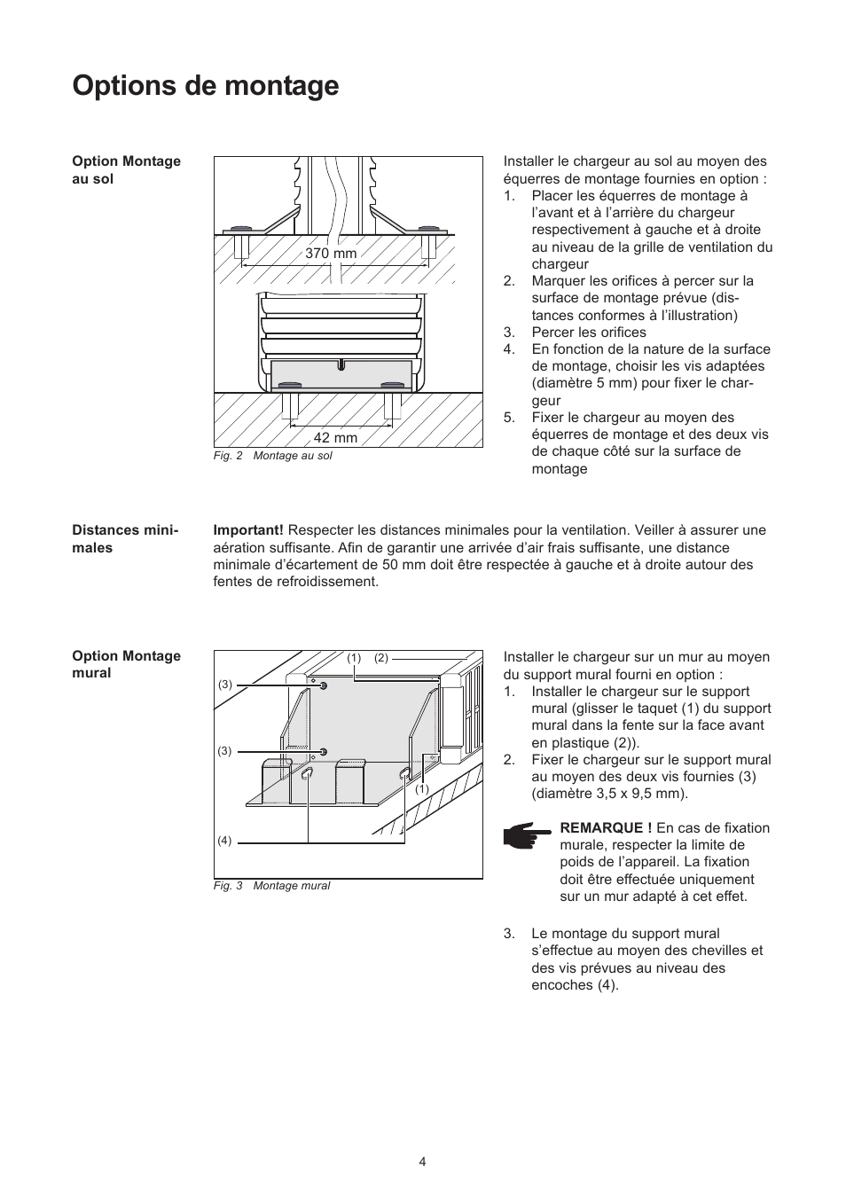 Options de montage | Fronius Selectiva Plus (one-phase) User Manual | Page 56 / 96