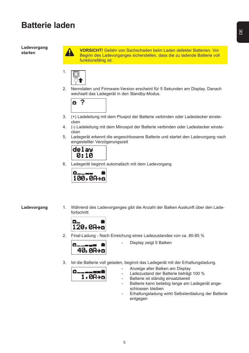 Batterie laden | Fronius Selectiva Plus (three-phase) User Manual | Page 13 / 96
