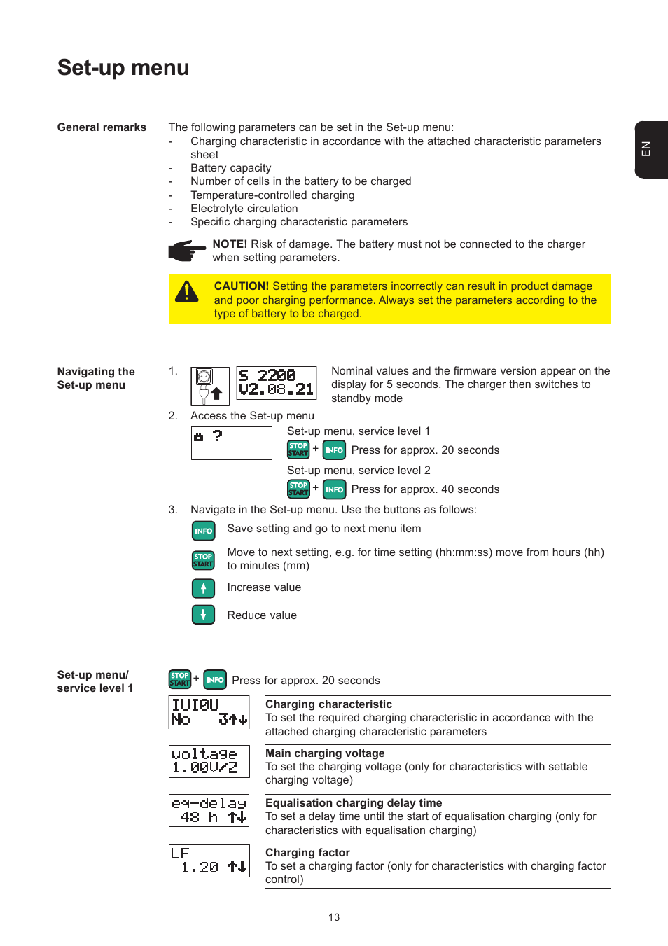 Set-up menu | Fronius Selectiva Plus (three-phase) User Manual | Page 43 / 96