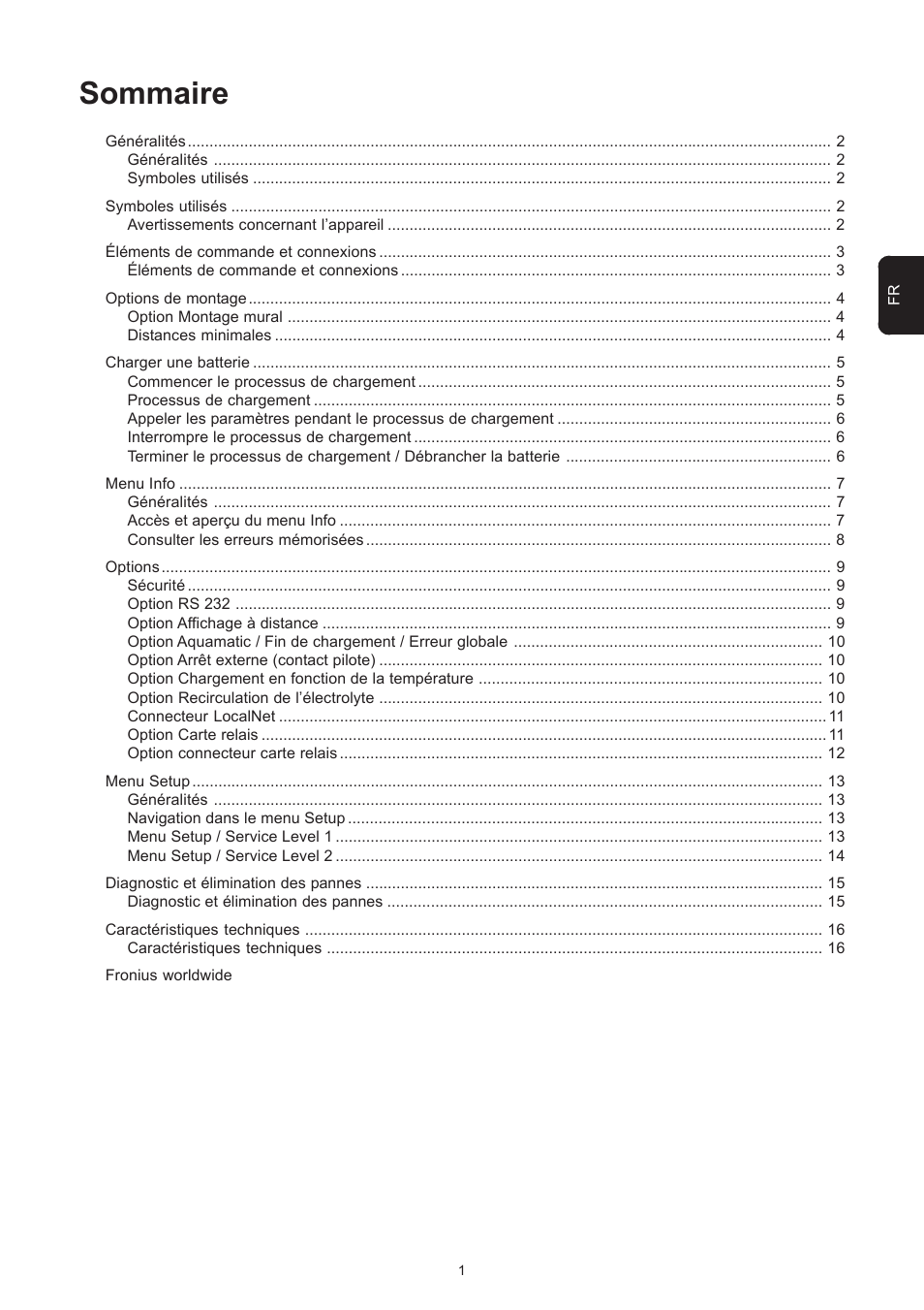 Sommaire | Fronius Selectiva Plus (three-phase) User Manual | Page 53 / 96