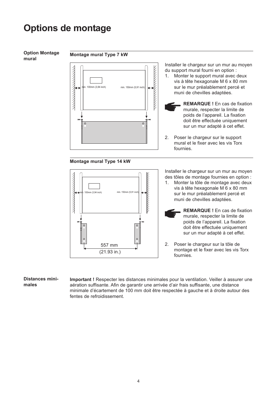Options de montage | Fronius Selectiva Plus (three-phase) User Manual | Page 56 / 96