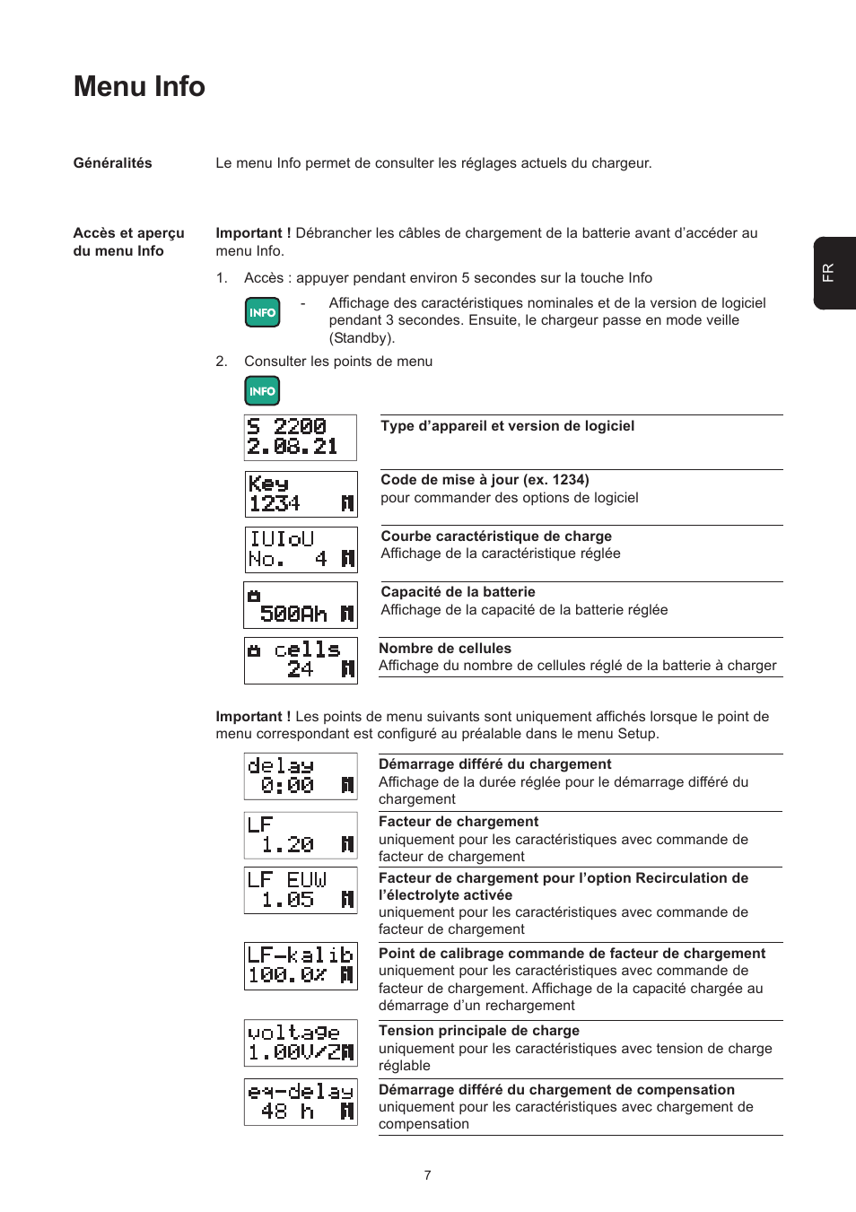Menu info | Fronius Selectiva Plus (three-phase) User Manual | Page 59 / 96