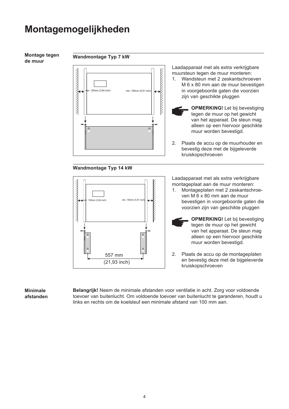Montagemogelijkheden | Fronius Selectiva Plus (three-phase) User Manual | Page 78 / 96