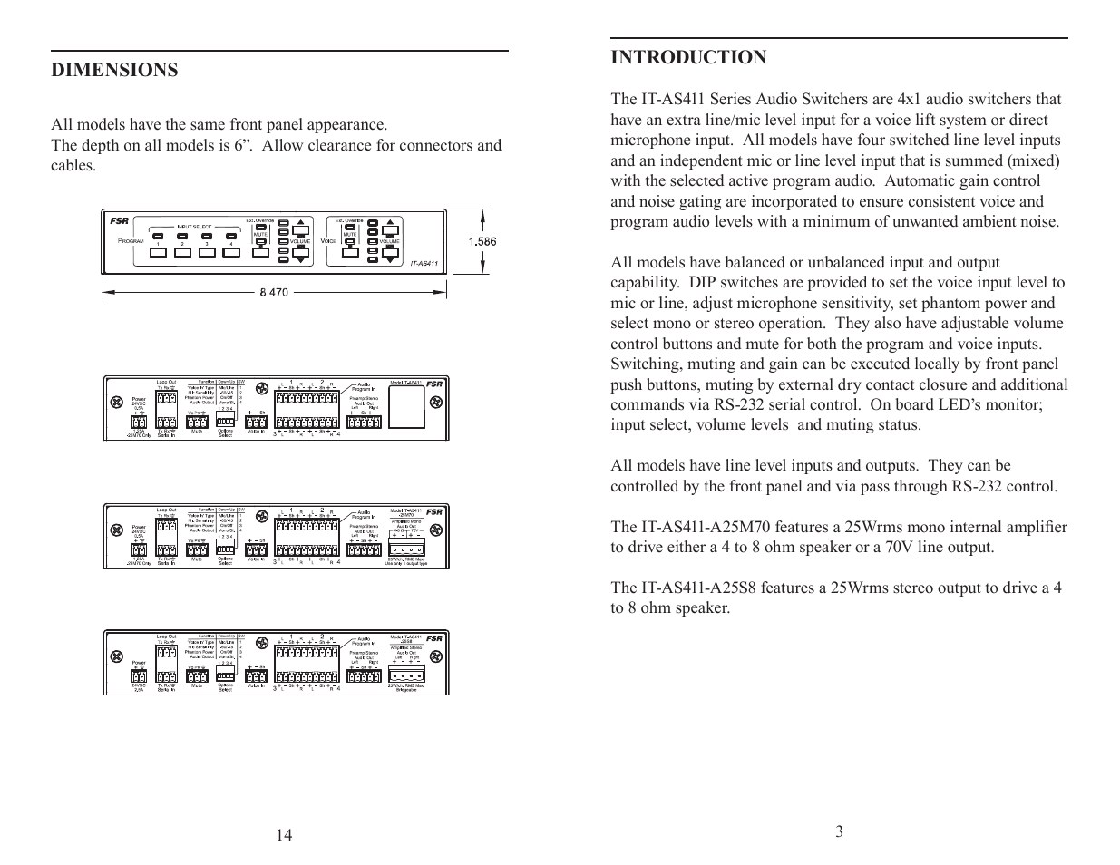 FSR IT-AS411 Series User Manual | Page 3 / 8