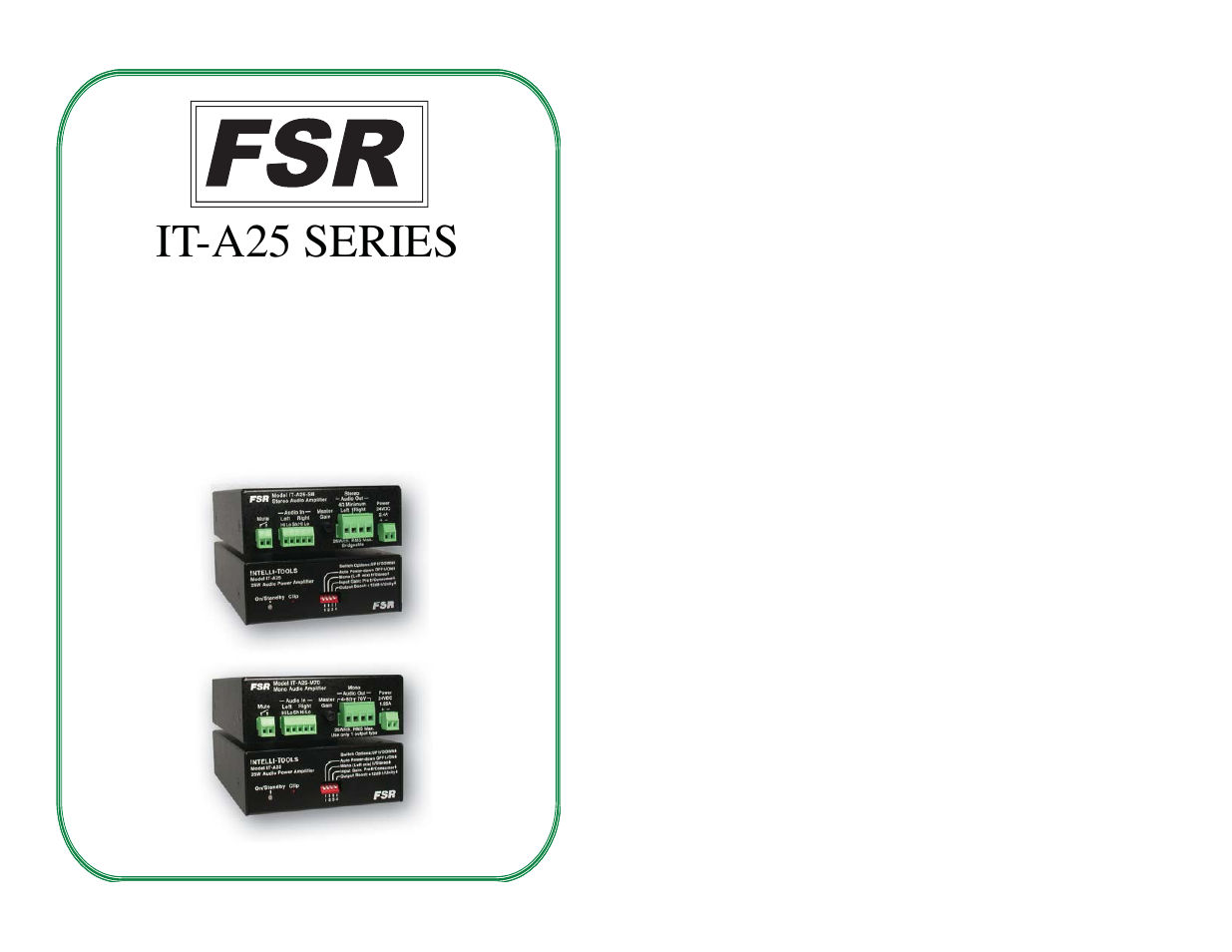 FSR IT-A25-M70 User Manual | 11 pages