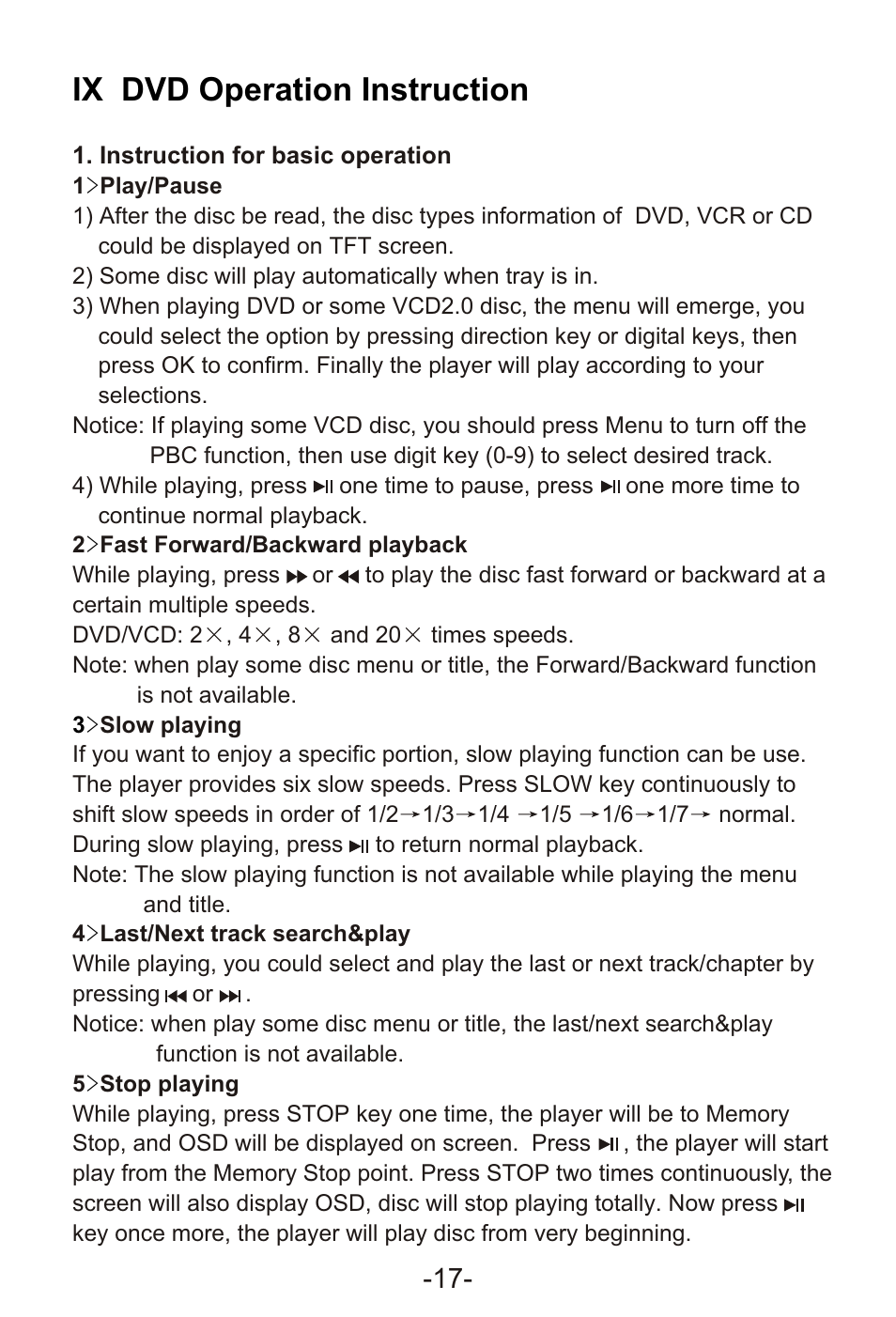 Т³гж 19, Ix dvd operation instruction | Curtis KCR2620DUK User Manual | Page 19 / 29