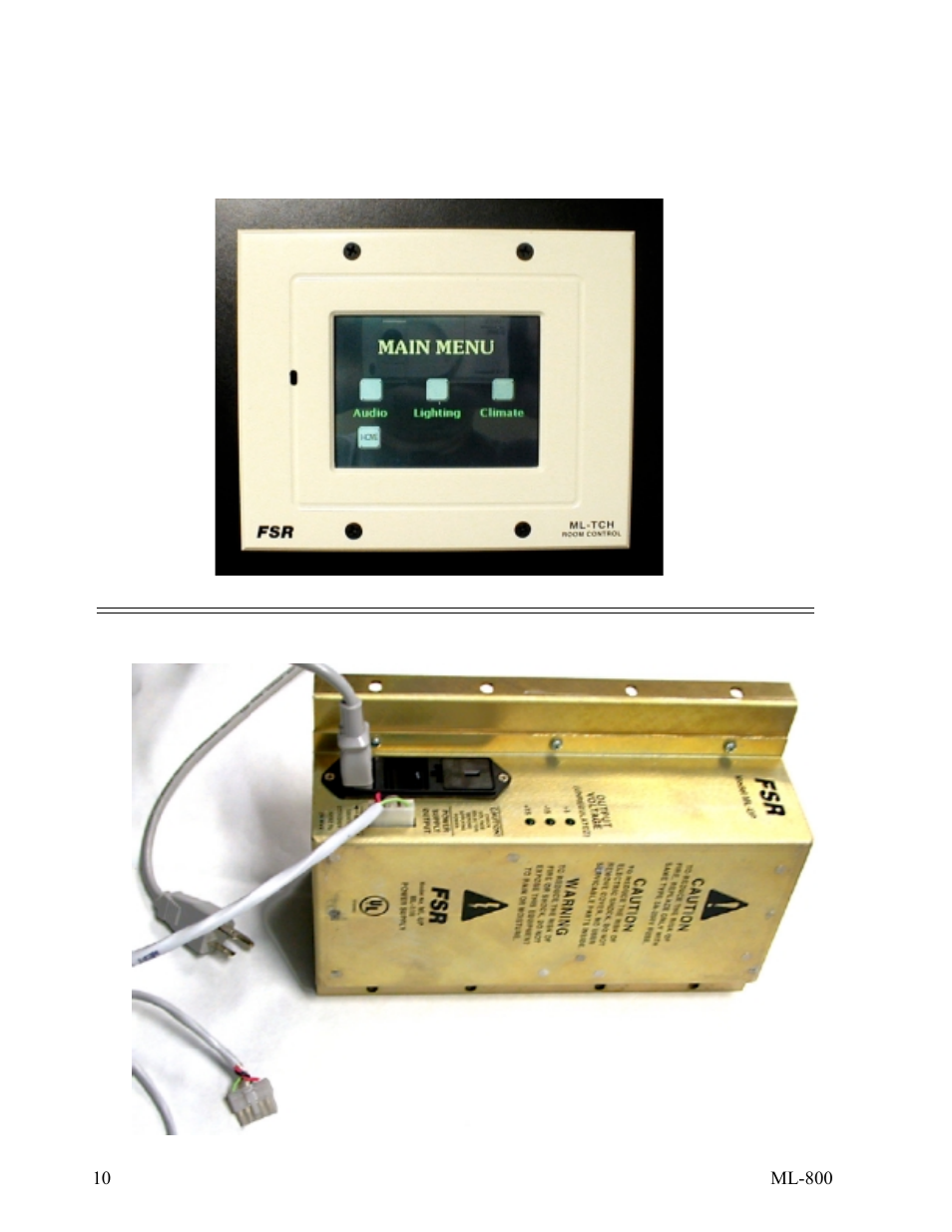 Ml-800 components | FSR ML-800 User Manual | Page 10 / 44