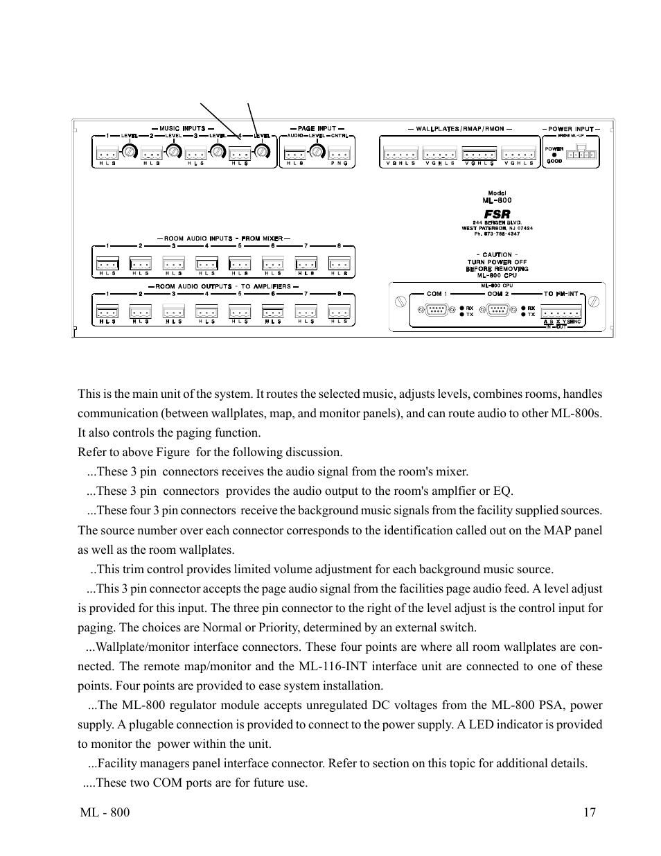 FSR ML-800 User Manual | Page 19 / 44