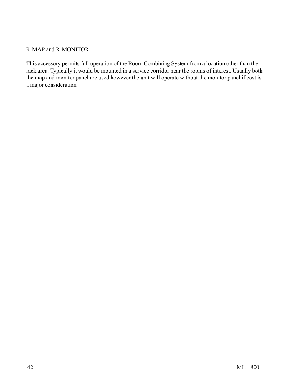 Multiple acus, Remote map and monitor panels | FSR ML-800 User Manual | Page 42 / 44