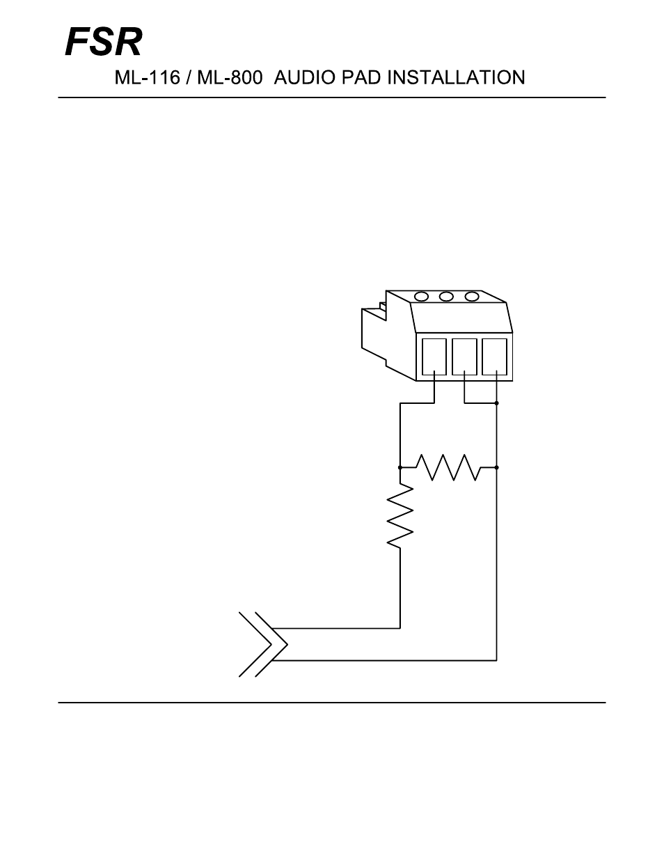 FSR ML-116 AUDIO PAD INSTALL User Manual | 1 page