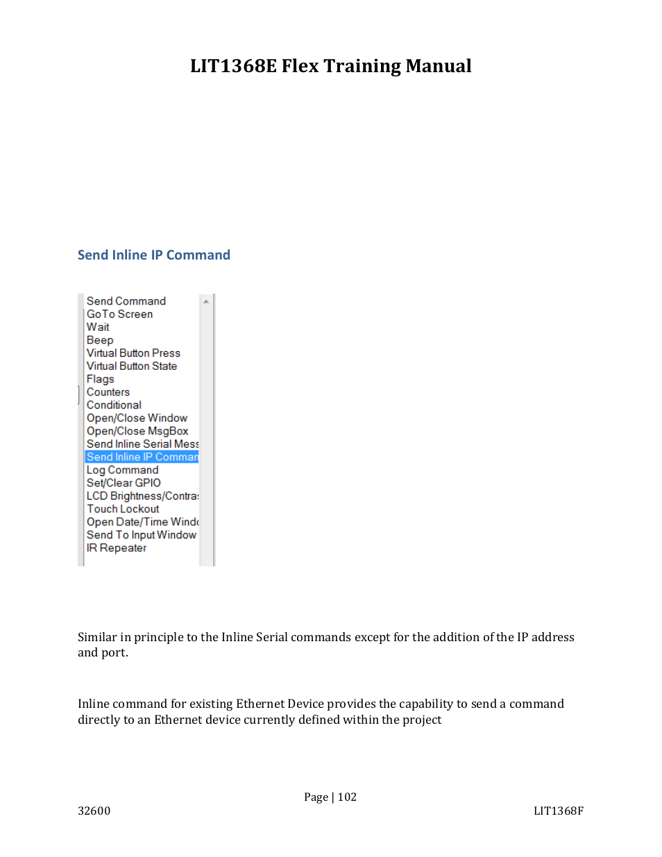 Lit1368e flex training manual | FSR FLEX CONTROL BUILDER TRAINING MANUAL User Manual | Page 102 / 142