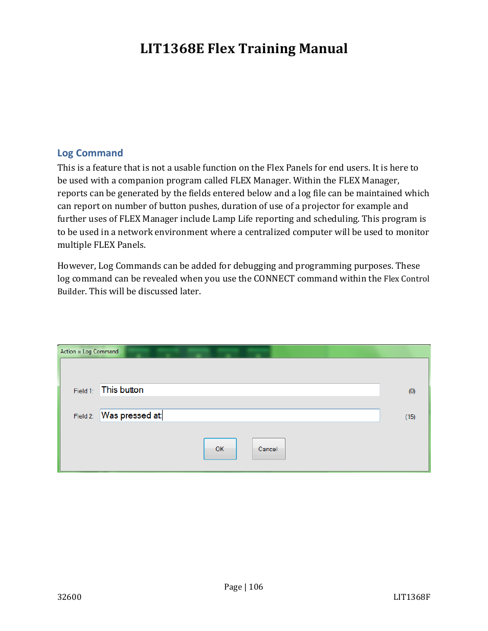 Lit1368e flex training manual | FSR FLEX CONTROL BUILDER TRAINING MANUAL User Manual | Page 106 / 142