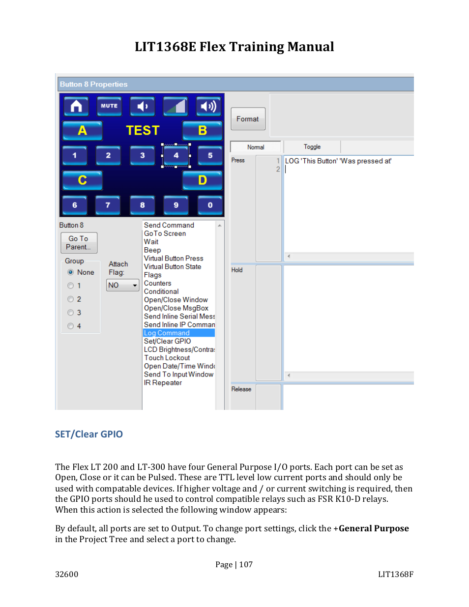 Lit1368e flex training manual | FSR FLEX CONTROL BUILDER TRAINING MANUAL User Manual | Page 107 / 142